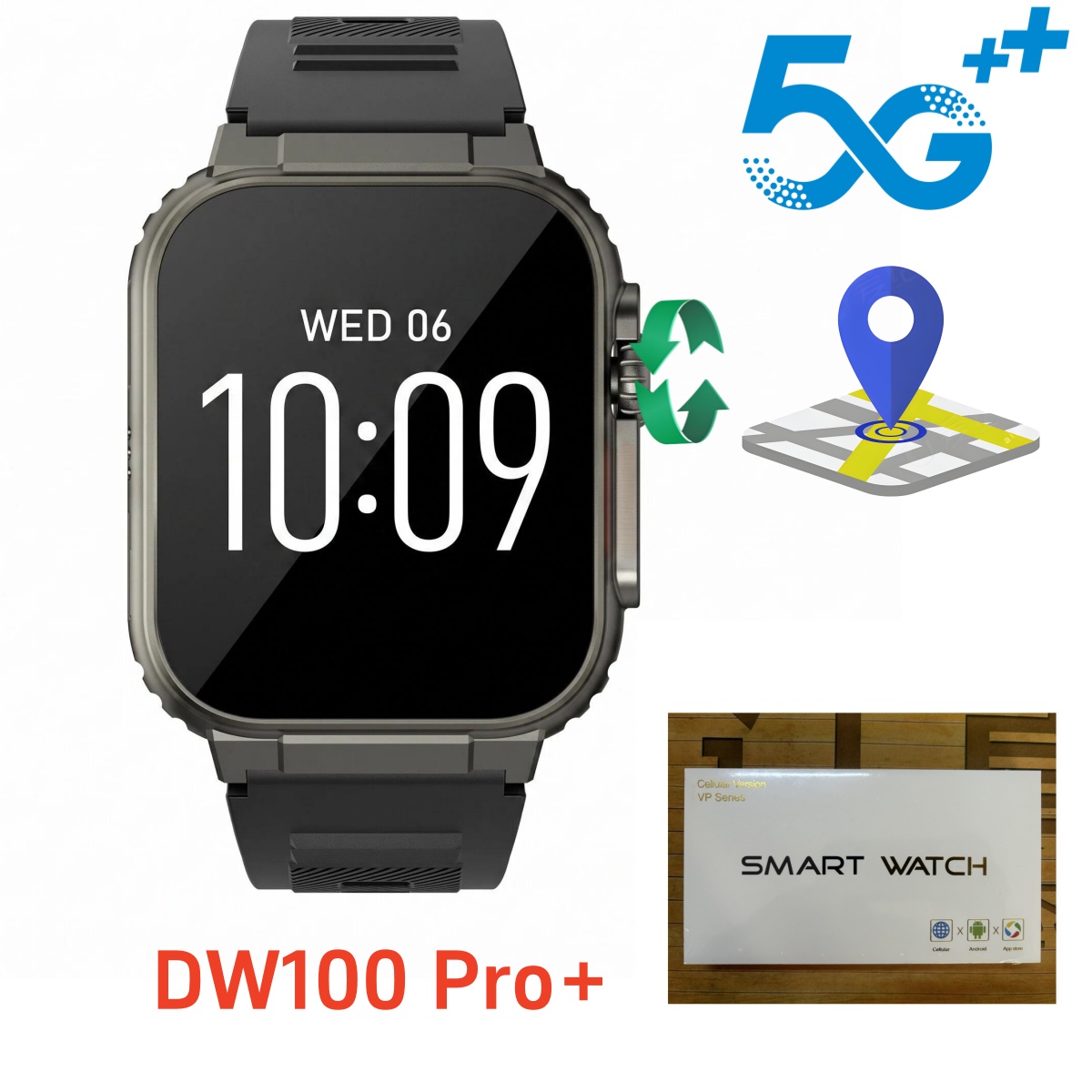 Smartwatch Id - DW100 Pro plus Touch ID搭載スマートウォッチ 5Gフルネットコム