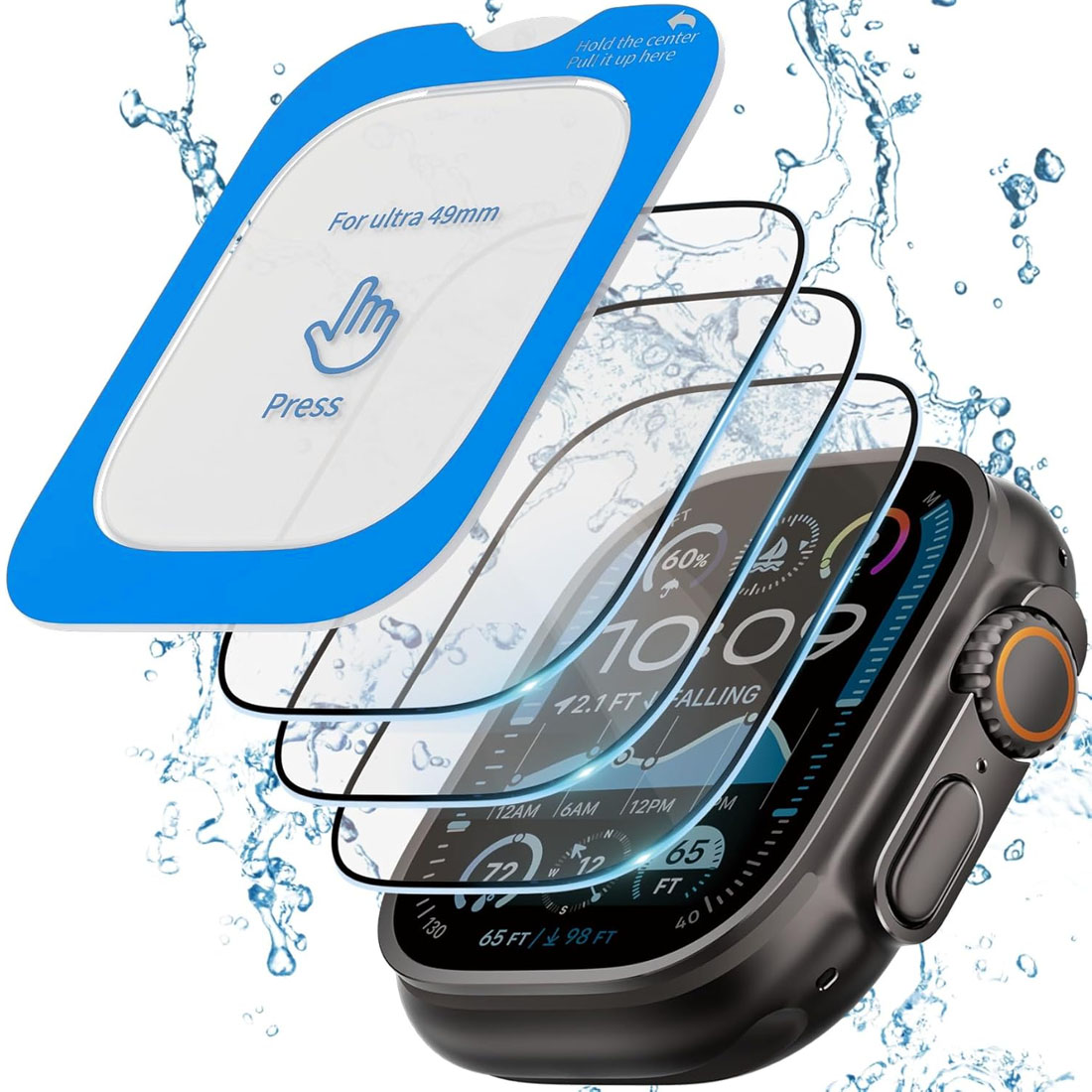 Watch Face Protector - 強化ガラスフィルム Apple Watch Ultra 3/2/1 49mm