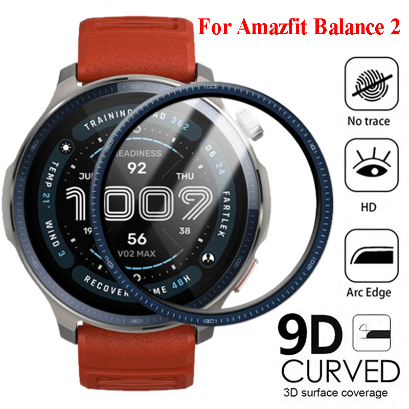 Watch Face Protector - スクリーンプロテクター Amazfit Balance 2 カバー湾曲したフルカバレッジ保護時計フィルム Huami