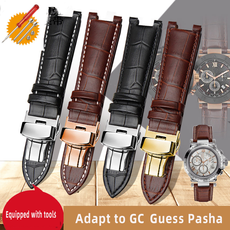 Smartwatch Guess - バタフライバックル付き牛革時計バンド,gc,guess,pasha,w3108,hpi004,20x11mm, 20x12mm, 22x13mm