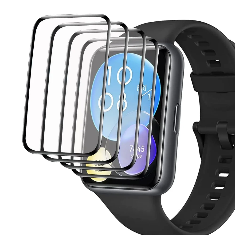 Watch Face Protector - Huawei Watch用スクリーンプロテクター,強化ガラスカバー,fit2アクセサリー,スマートウォッチに適しています,9d hd,フルフィルム,ガラスではありません