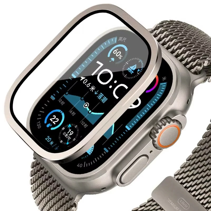Apple Smartwatch Accessories - Apple Watch Ultra 49mm 用強化ガラス チタンメタルフレーム