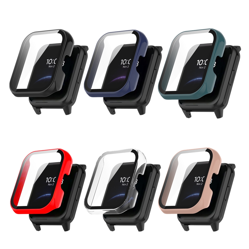 Watch Case Bumper - ガラス + ケースrealme腕時計2 2プロスマートウォッチアクセサリーpcオールラウンドバンパー + スクリーンプロテクターrealme