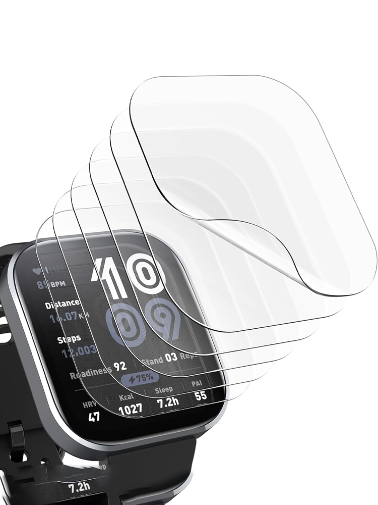 Watch Face Protector - スクリーンプロテクター Amazfit bip 6 ケーススマートウォッチアクセサリーフルカバレッジソフトガラスフィルム amazfit