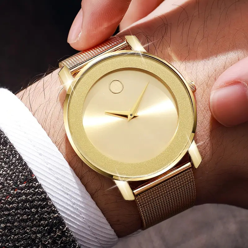 Smartwatch Touch - 新しい超薄型メッシュバンドメンズ腕時計、ファッションミニマリストビジネスカジュアルクォーツ腕時計