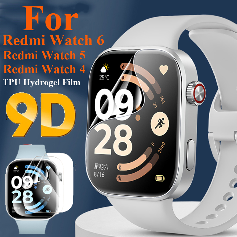 Watch Face Protector - 1-5枚入り レッドミウォッチ6用 ハイドロゲル保護フィルム クリア ソフトTPU保護フィルム スクリーンプロテクター