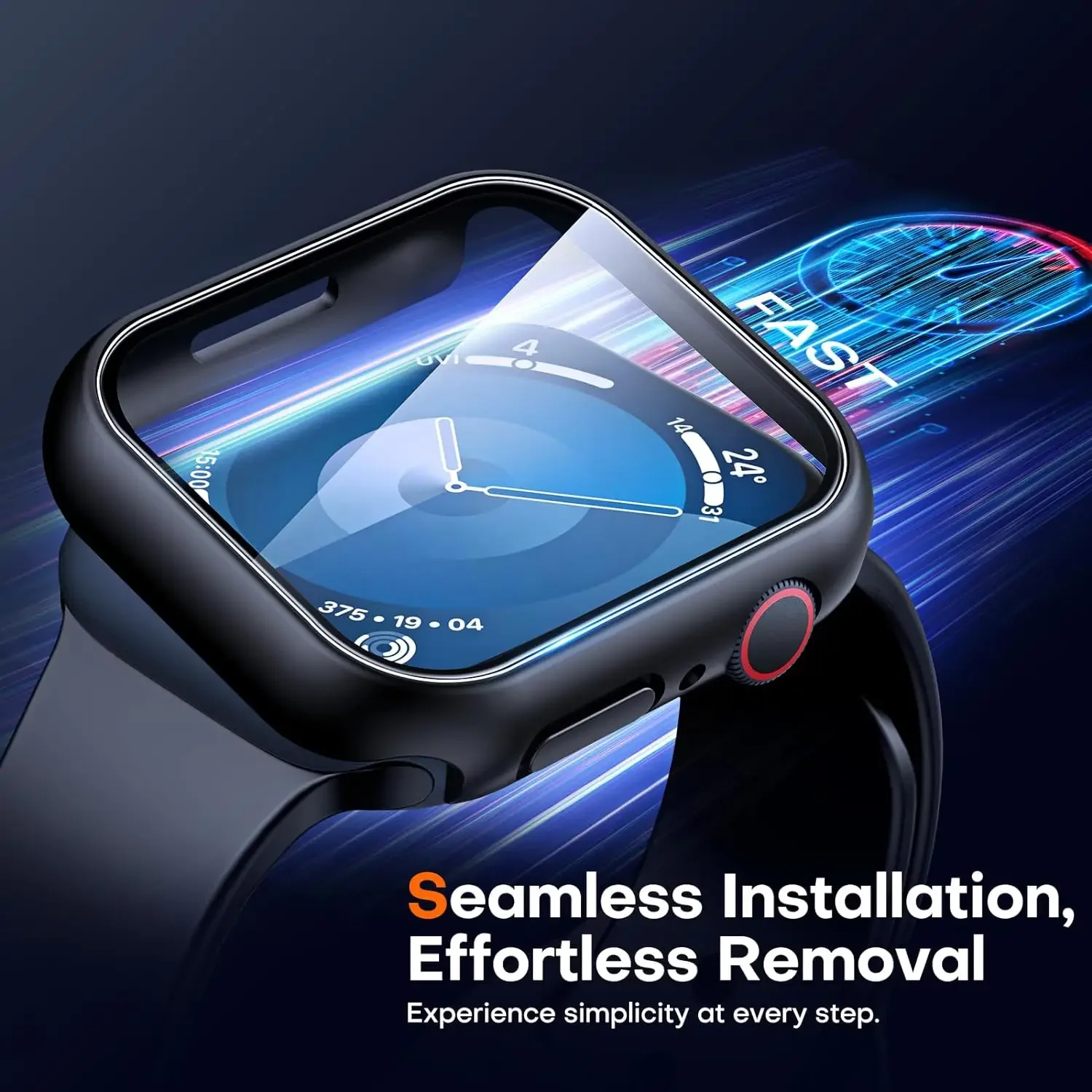 Apple Smartwatch Accessories - Apple Watch Series 10/9/8/7/6/5/SE用カバー2個 46mm/45mm/41mm/42mm/40mm/44mm 強化ガラススクリーンプロテクターケース