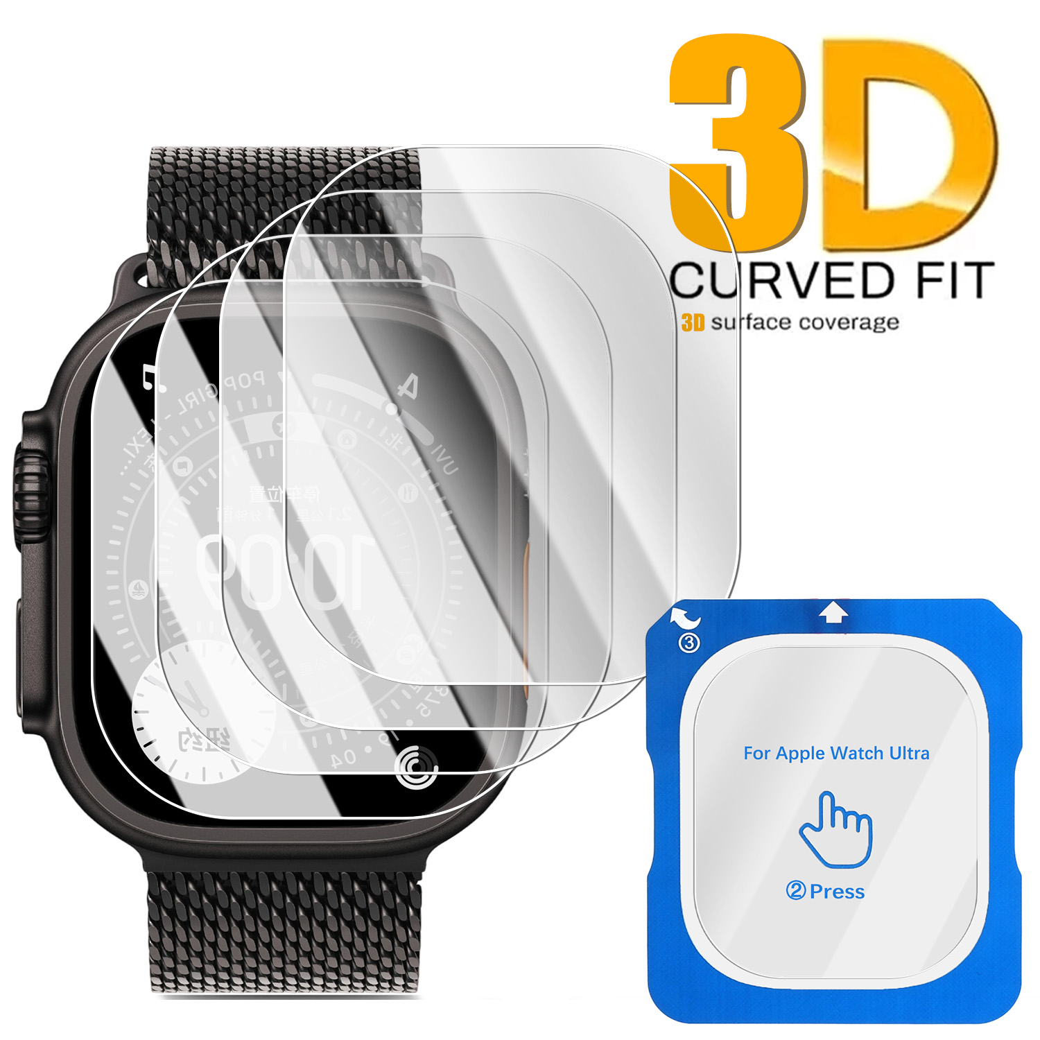 強化ガラスフィルム Apple Watch Ultra 3/ - Watch Face Protector のレビューと価格