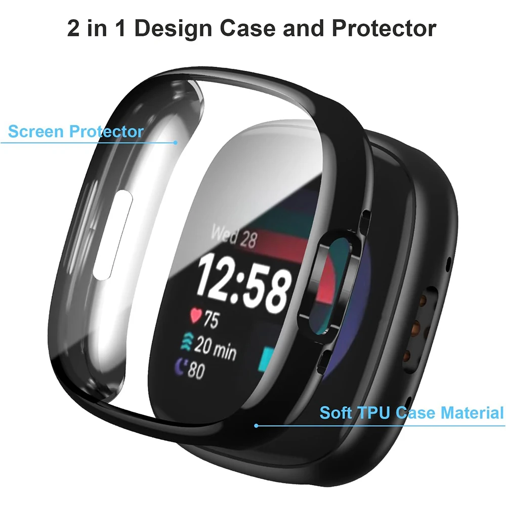 Fitbit用スクリーンプロテクター,4/sense 2ケー - Watch Case Bumper のレビューと価格