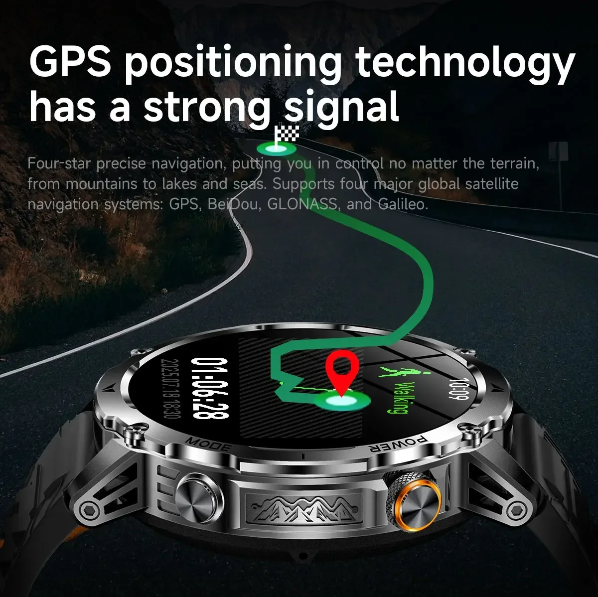 メンズミリタリースマートウォッチ GPS搭載 1100mAh - Smartwatch M Active のレビューと価格