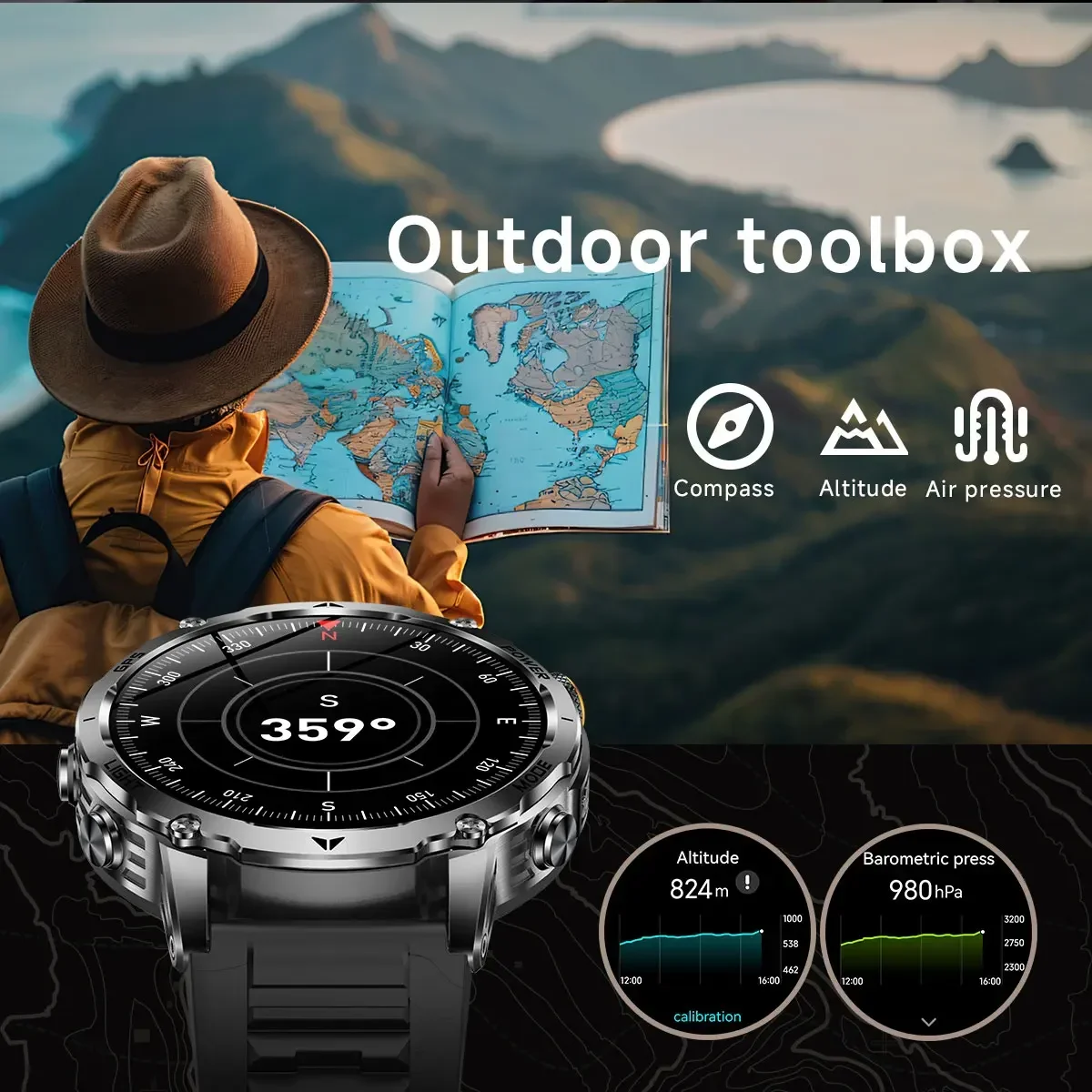 メンズミリタリースマートウォッチ GPS搭載 1100mAh - Smartwatch M Active のレビューと価格