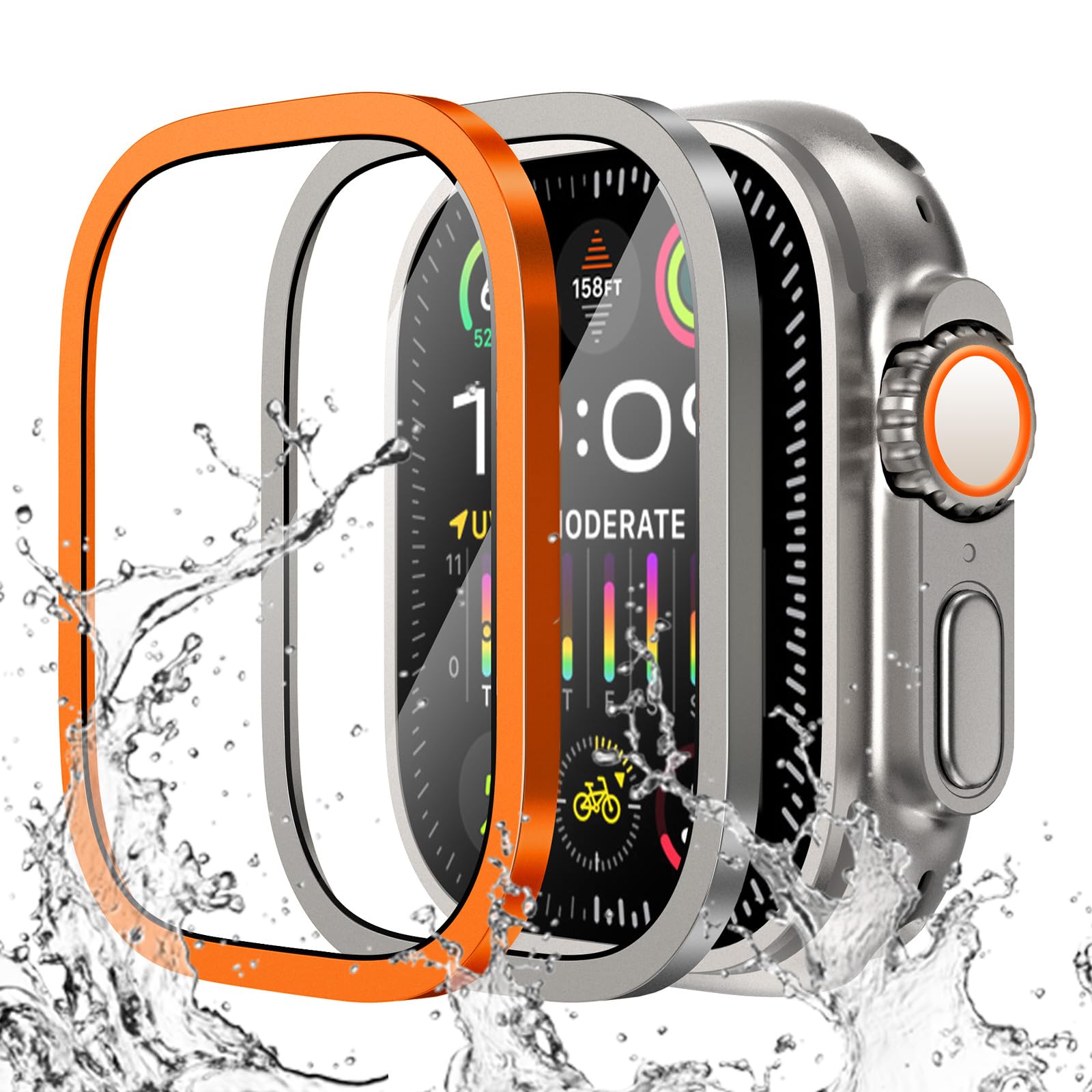 Apple Watch用の傷防止強化ガラス,チタンメタルフレ - Apple Smartwatch Accessories のレビューと価格