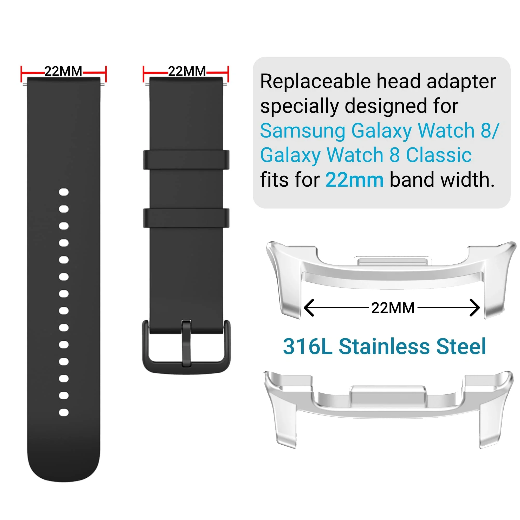 2 個のステンレススチール時計アダプター Samsung G - Watch Band Connector のレビューと価格