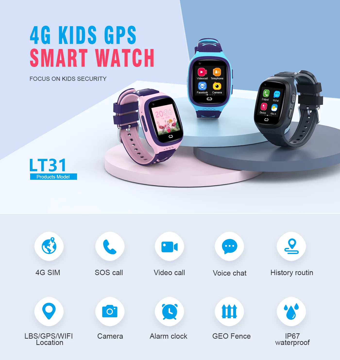 4Gキッズスマートウォッチ SOS防水 WiFi GPSビデ - Smartwatch Id のレビューと価格