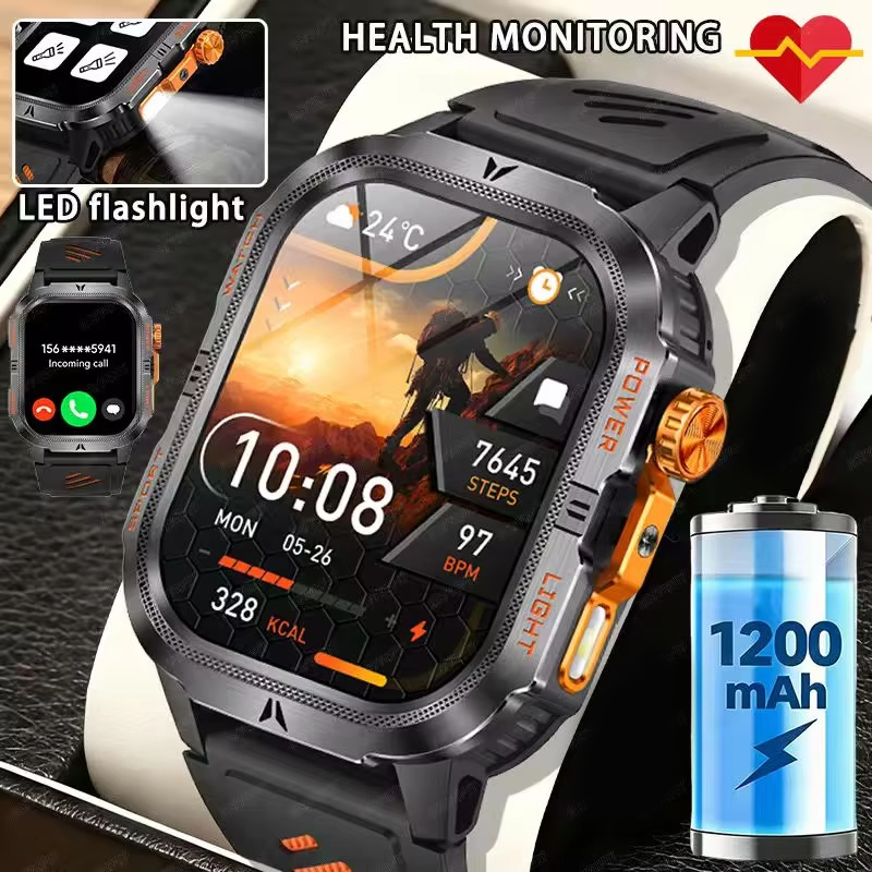 2026 頑丈な軍事スマートウォッチ男性用 1200mAh  - Smartwatch M Active のレビューと価格