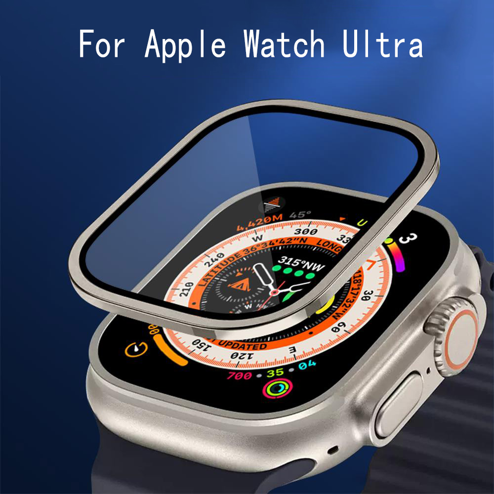 金属バンパー + 強化ガラス Apple Watch ウルト - Watch Case Bumper のレビューと価格