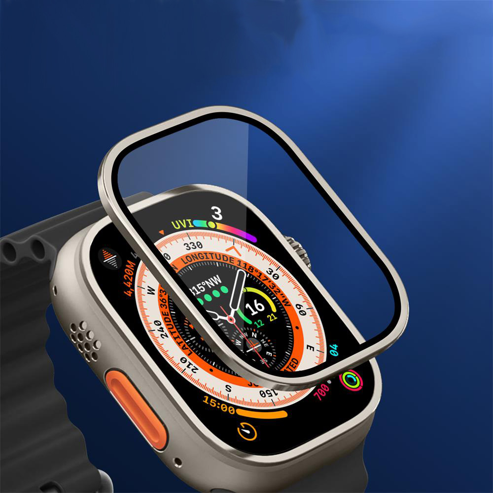 金属バンパー + 強化ガラス Apple Watch ウルト - Watch Case Bumper のレビューと価格