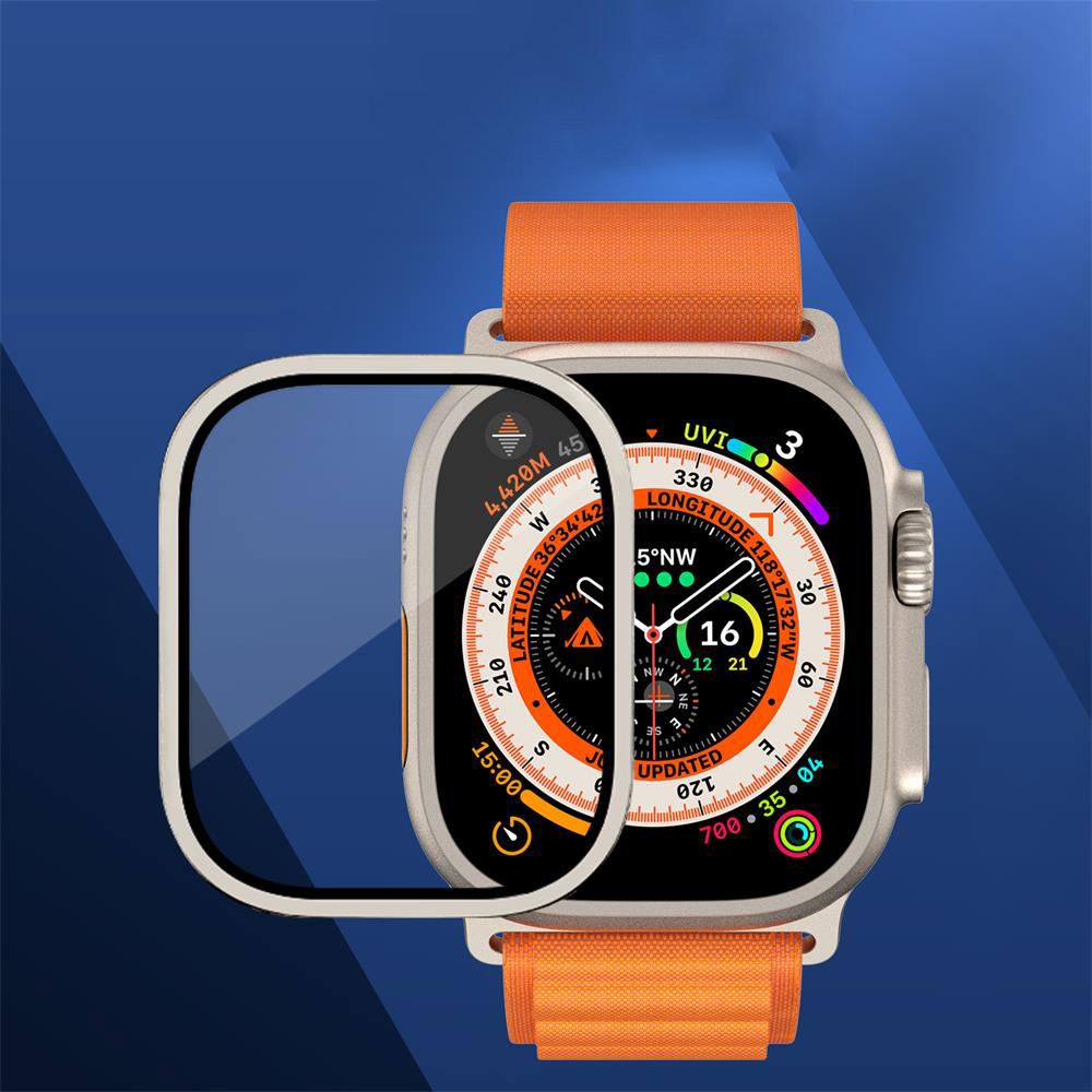 金属バンパー + 強化ガラス Apple Watch ウルト - Watch Case Bumper のレビューと価格
