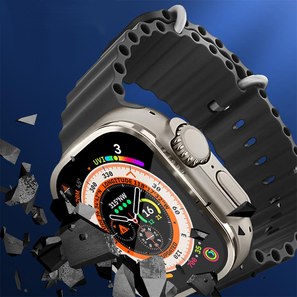 金属バンパー + 強化ガラス Apple Watch ウルト - Watch Case Bumper のレビューと価格