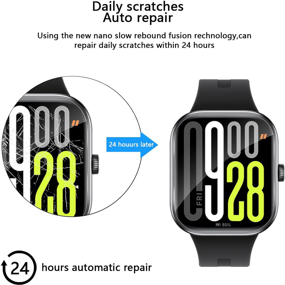 1-5枚入り レッドミウォッチ6用 ハイドロゲル保護フィルム - Watch Face Protector のレビューと価格
