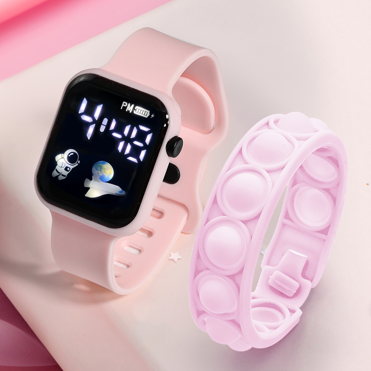 子供用電子スポーツウォッチ,シンプルでファッショナブルなブレ - Smartwatch Touch のレビューと価格